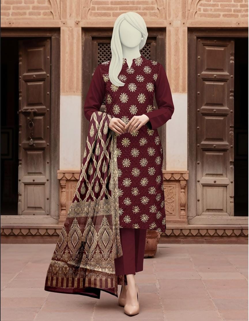 Linen Embroidery 3 Piece