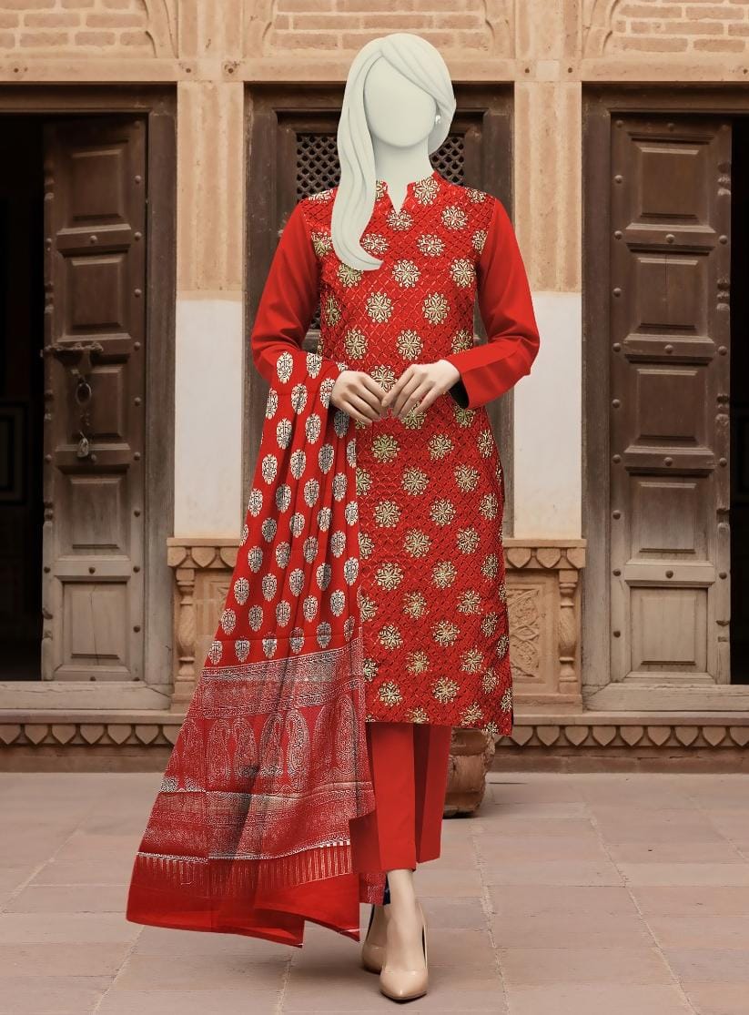 Linen Embroidery 3 Piece