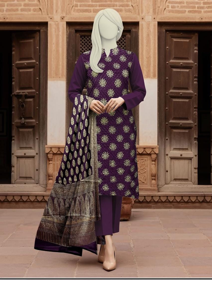 Linen Embroidery 3 Piece