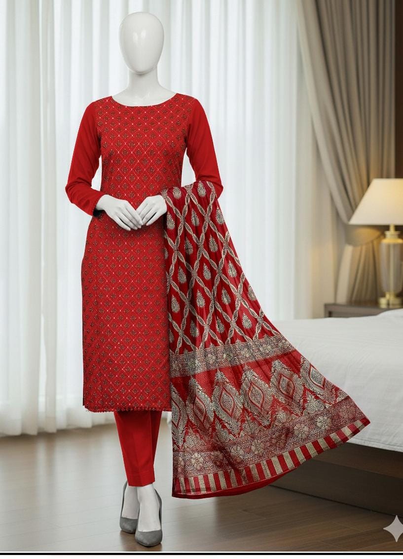 4 Session Embroidered 3 Piece