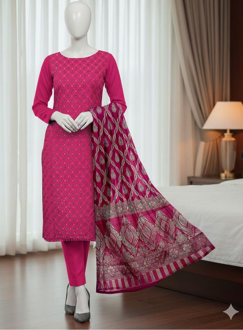 4 Session Embroidered 3 Piece