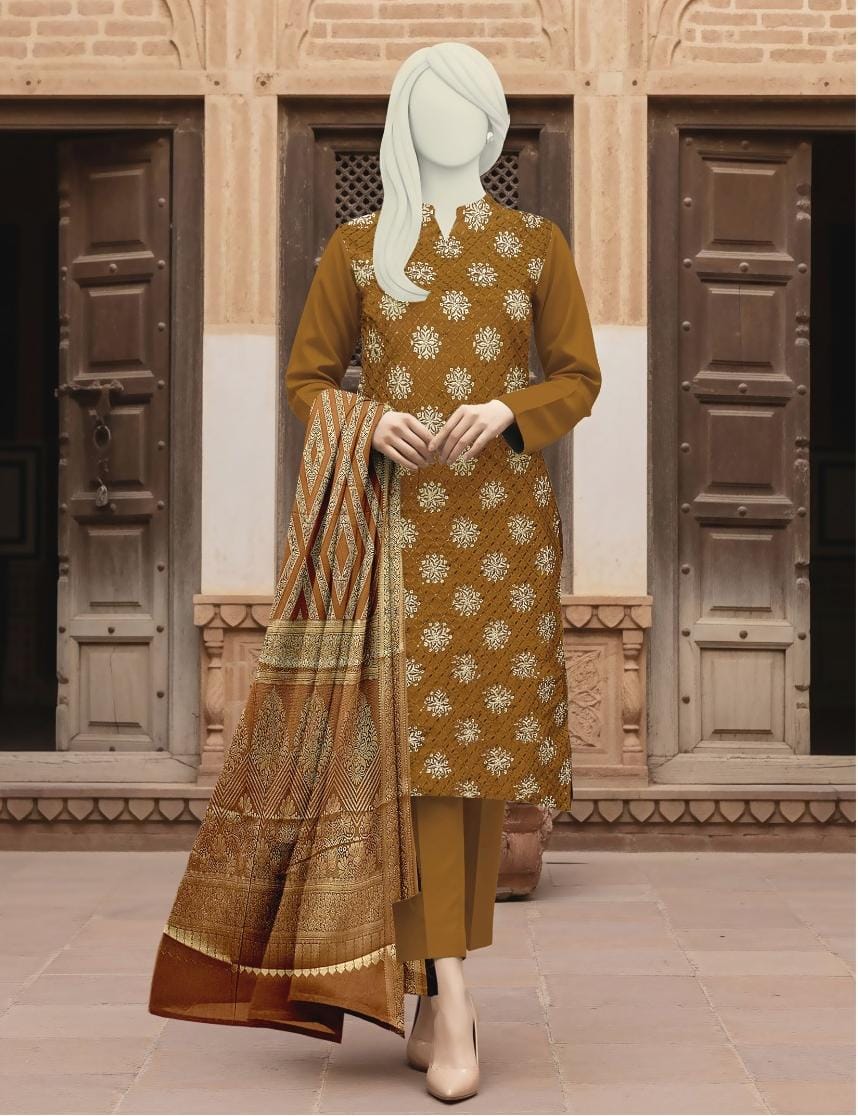 Linen Embroidery 3 Piece